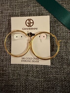 Giani Bernini 18K Gold Over Sterling Silver Hoop Earrings - Gold